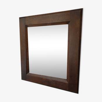 Rustic rectangular wall mirror in vintage oak