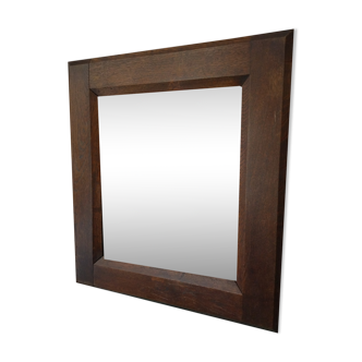 Rustic rectangular oak wall mirror