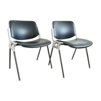 Pair of chairs DSC 106 by Giancarlo Piretti for Castelli