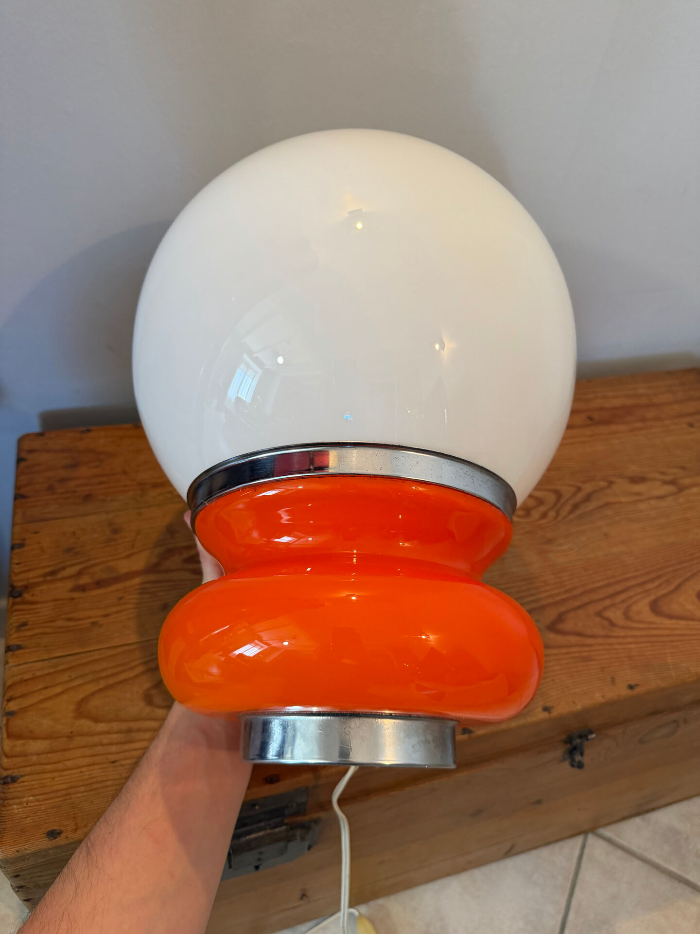 Space age design table lamp in Murano glass by Carlo Nason