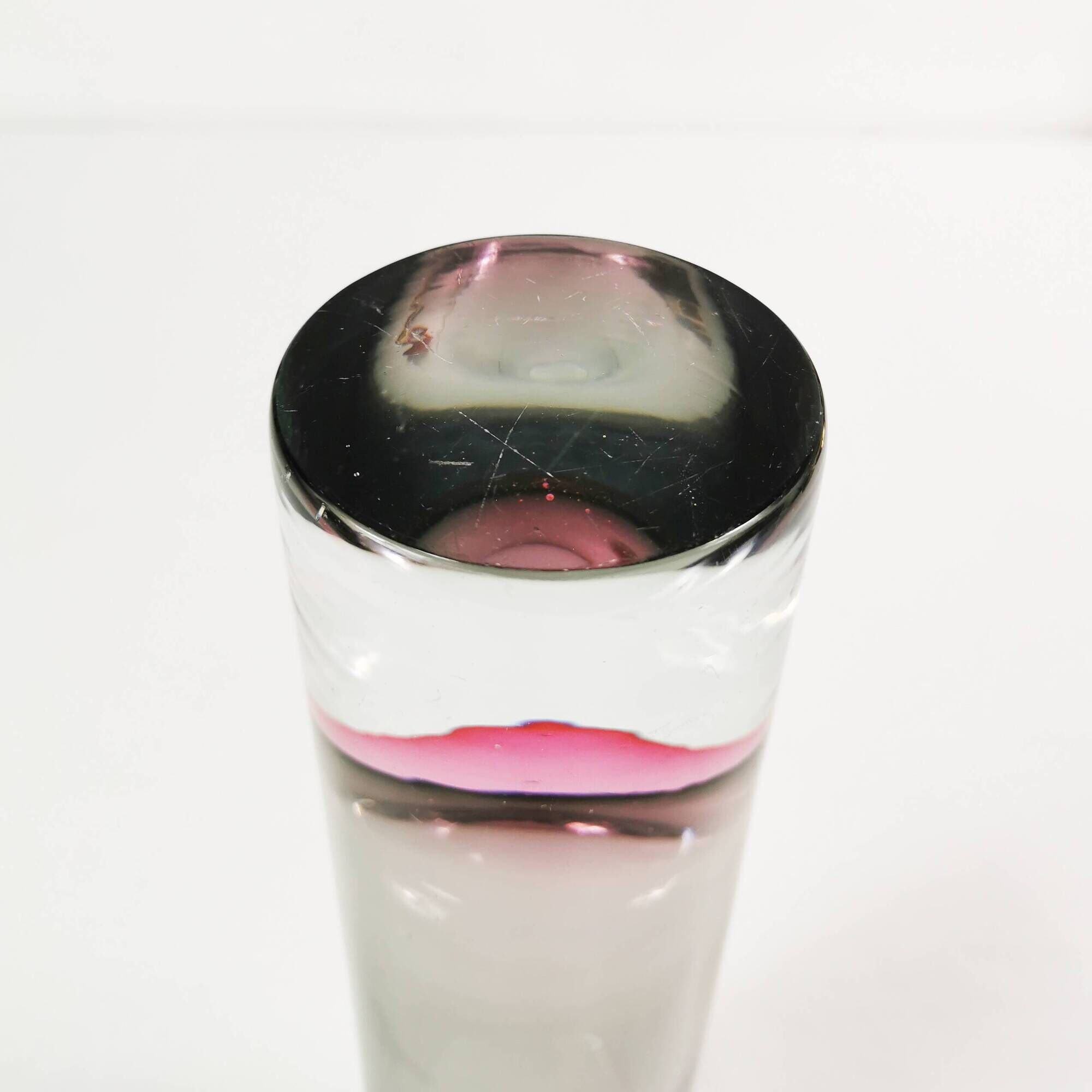 Minimalist glass vase Sommerso, designed by Flavio Poli, Italy, 1960s.