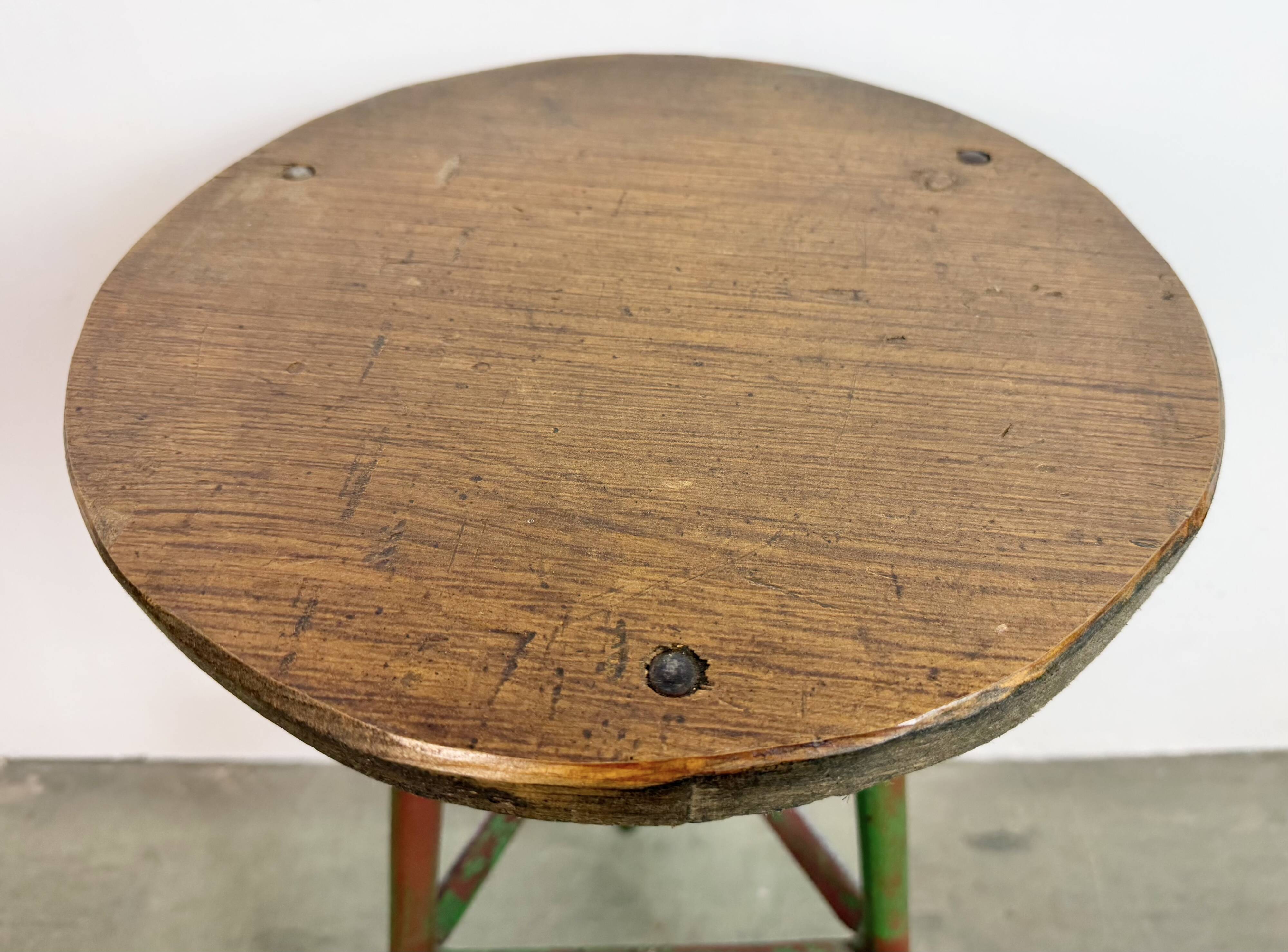 Green Industrial Workshop Stool, 1960s