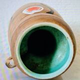 Blumenkrug ceramic flower vase with colorful points 50er years ceramics