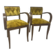 Pair of vintage Art Deco bridge armchairs — Fleece / fur fabric