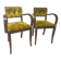 Pair of vintage Art Deco bridge armchairs — Fleece / fur fabric