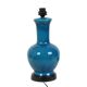 Large Italian Round Blue Ceramic Lamp Crackle Glaze 45cm