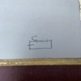 Watercolor painting honfleur brittany