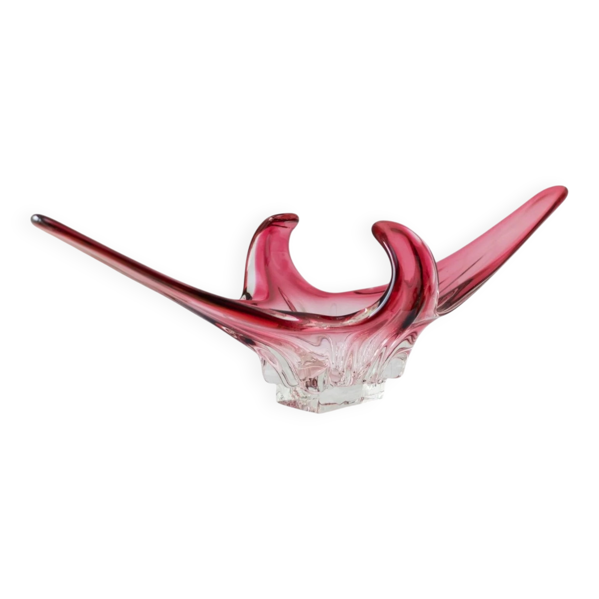 Large Murano bowl Flavio Poli - Pink Sommerso - Mid-Century - 1970s