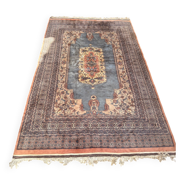 Vintage Persian Moud Carpet Handwoven Wool 240x160 Iran Oriental Old Salon