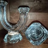 Pair of crystal candlesticks from Vannes.