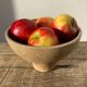 Vintage brown stoneware standing cup / empty pocket or fruit cup