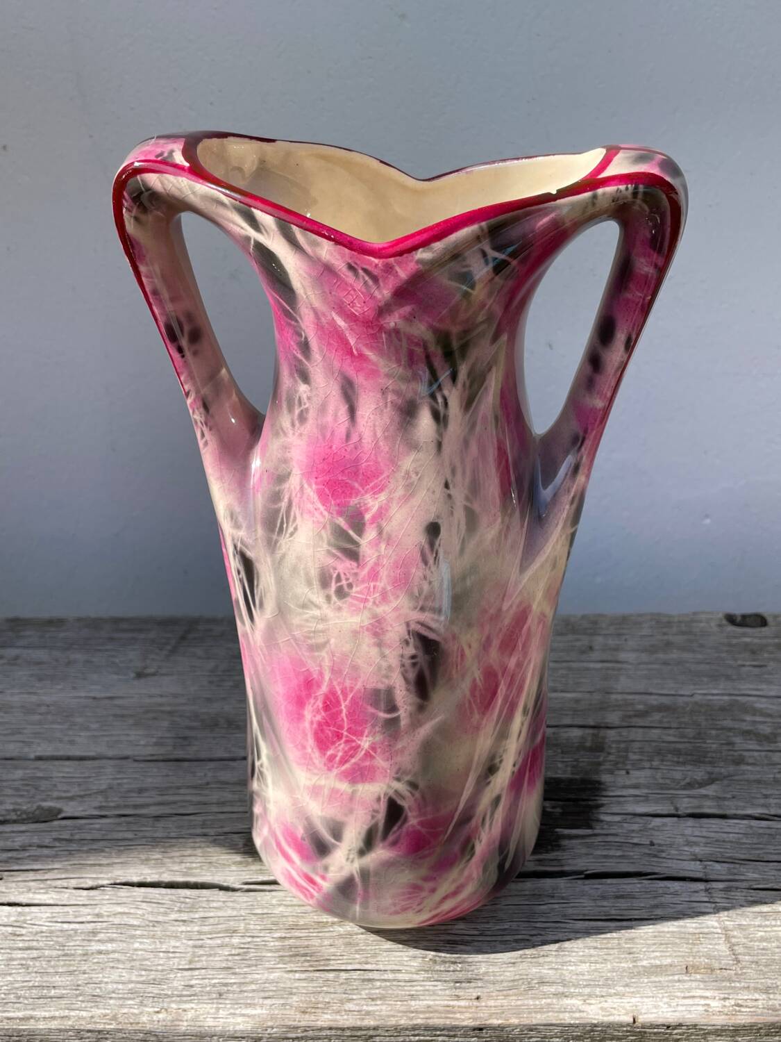 Art Deco pink ceramic vase