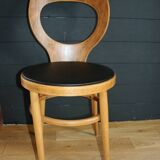 2 baumann chairs, seagull, dark beech, black imitation leather