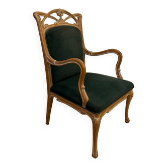 Art Nouveau style armchair in wood