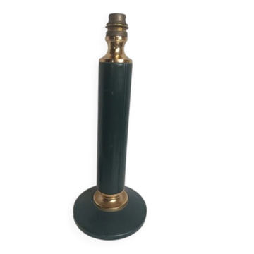 Ancien pied de lampe de table des années 1970/1980 en cuir - état de marche