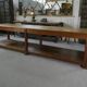 Large solid oak draper's table, 1950s