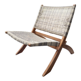 Chaise de jardin rétro en rotin