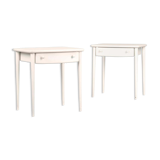 Pair of white lacquered bedside tables