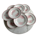 Set of 8 hollow plates - Onnaing Moisson Terre de fer
