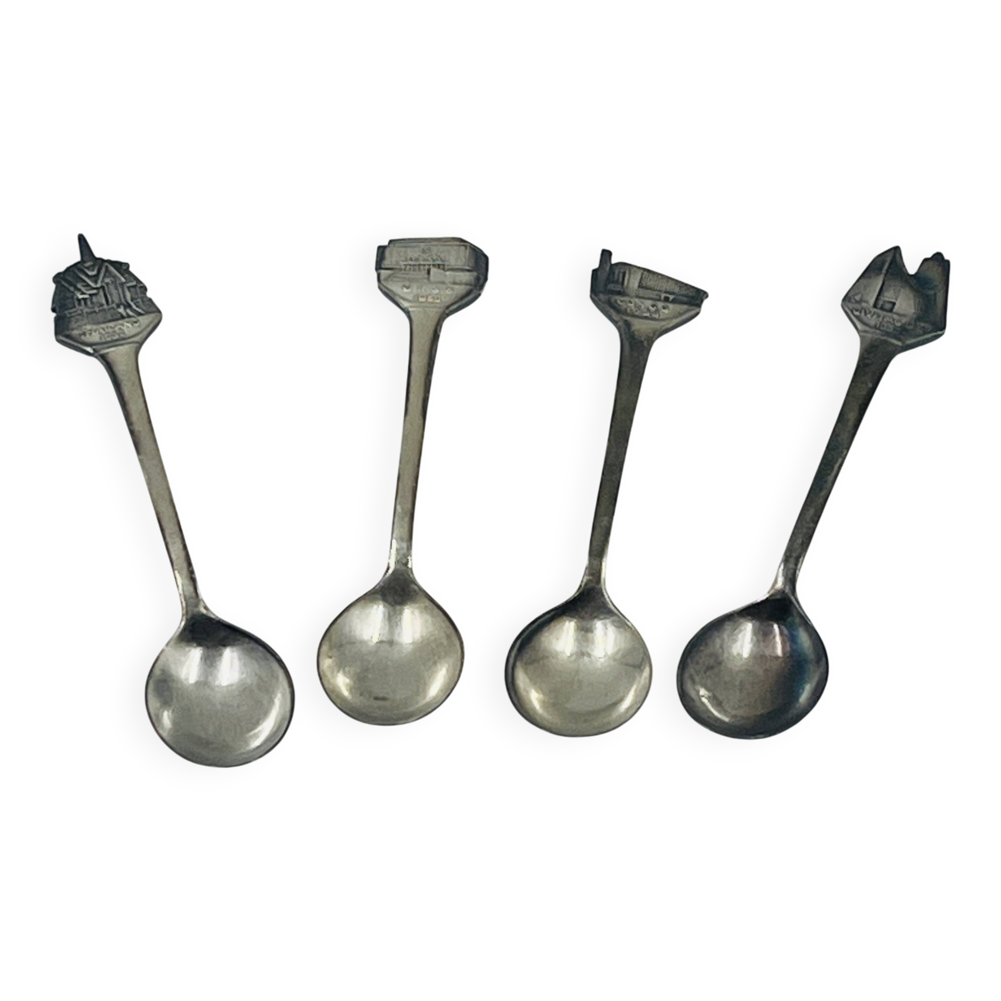 Set of 4 Souvenir Spoons Expo 58 Rare Pavilions