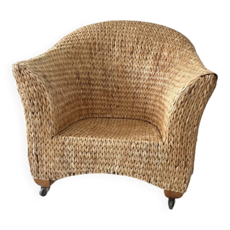Chair made of woven banana leaves