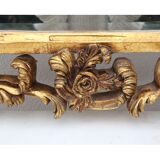 Mirror set with console gilded wood baroque style on white marble