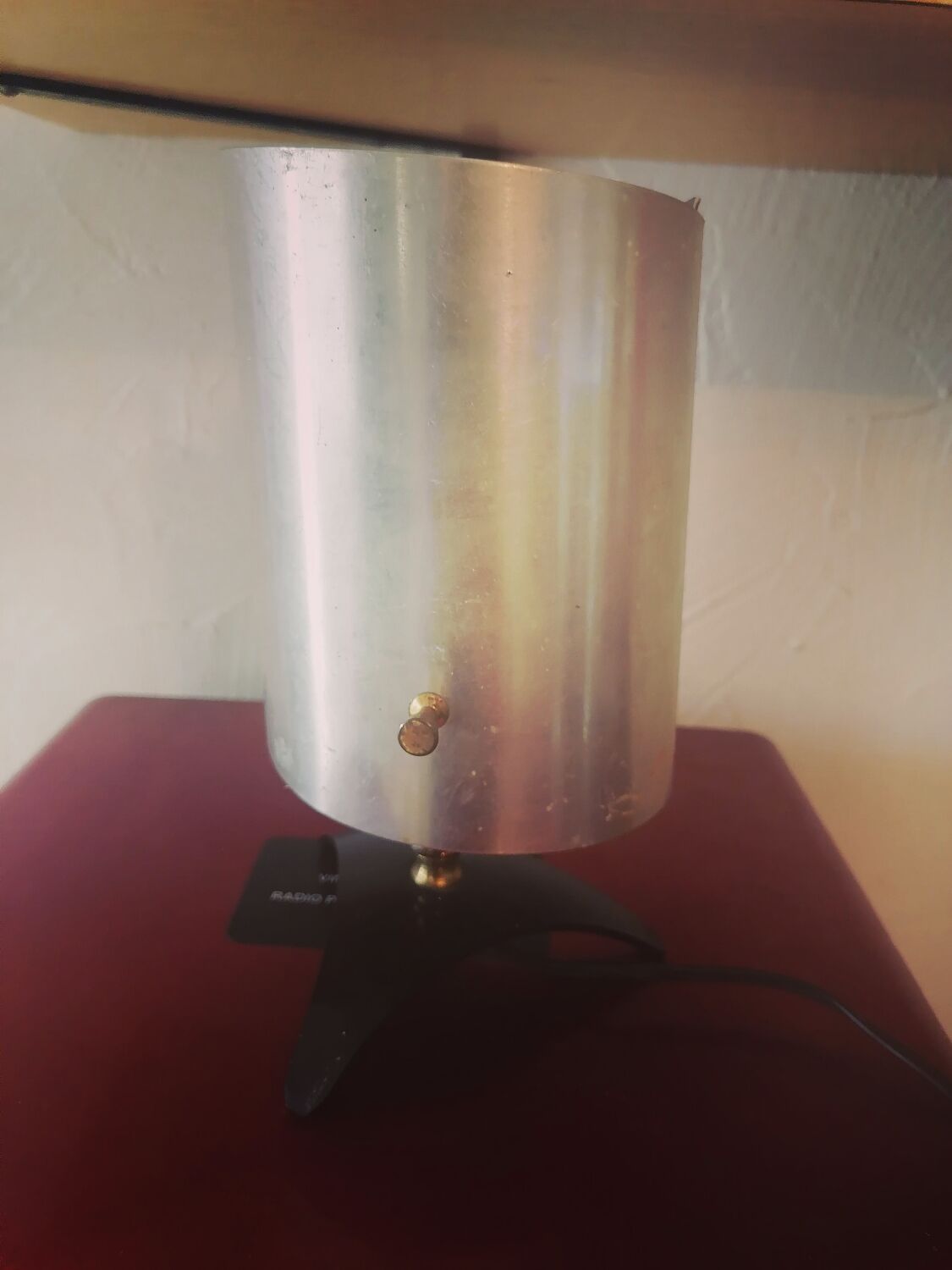 Bedside lamp desk guariche style rockabilly brushed steel 1960