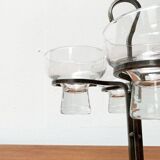 Danish metal and glass candlestick, 1960s