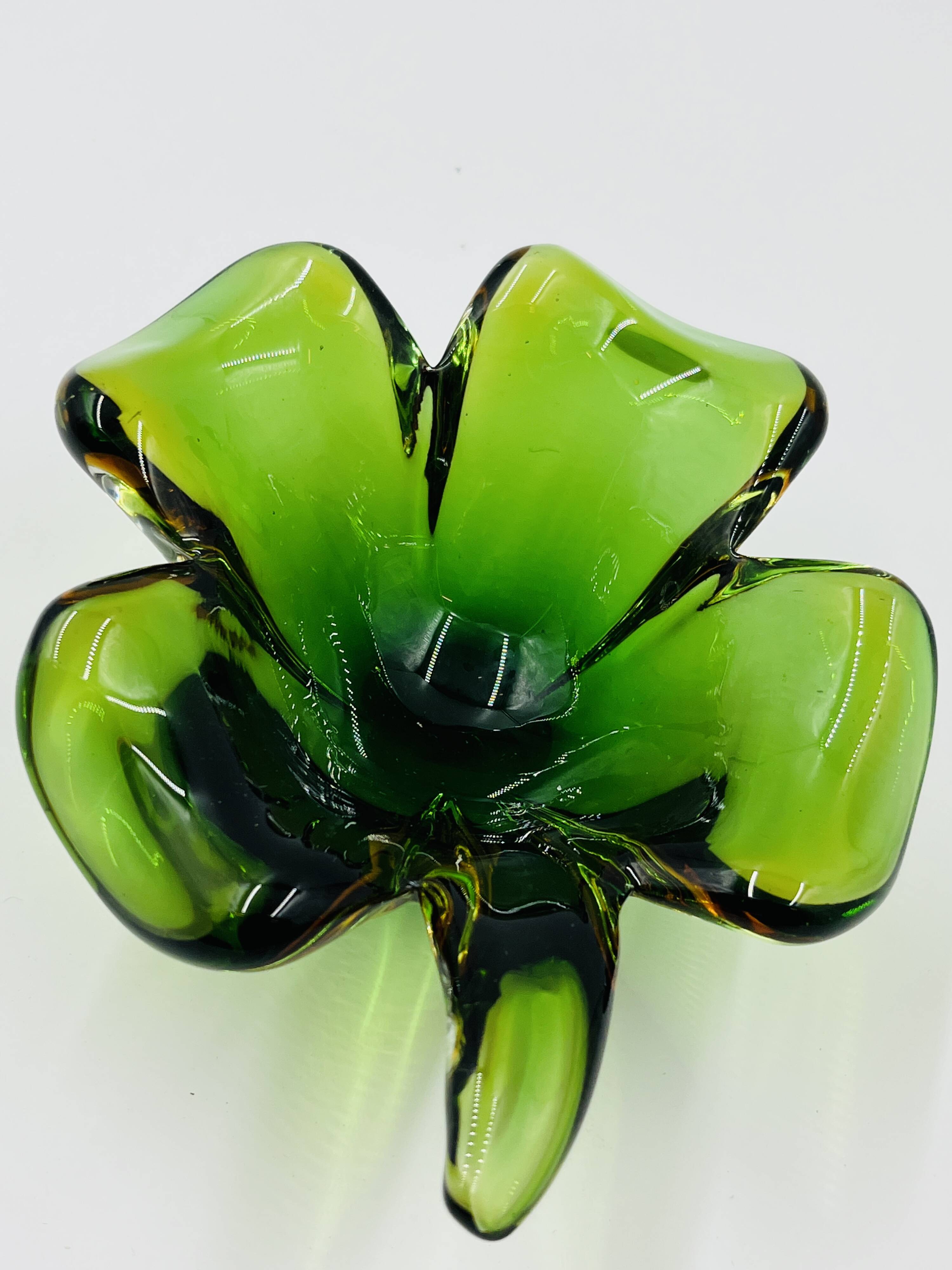 Biomorphic glass bowl from Murano attributed to Flavio Poli.