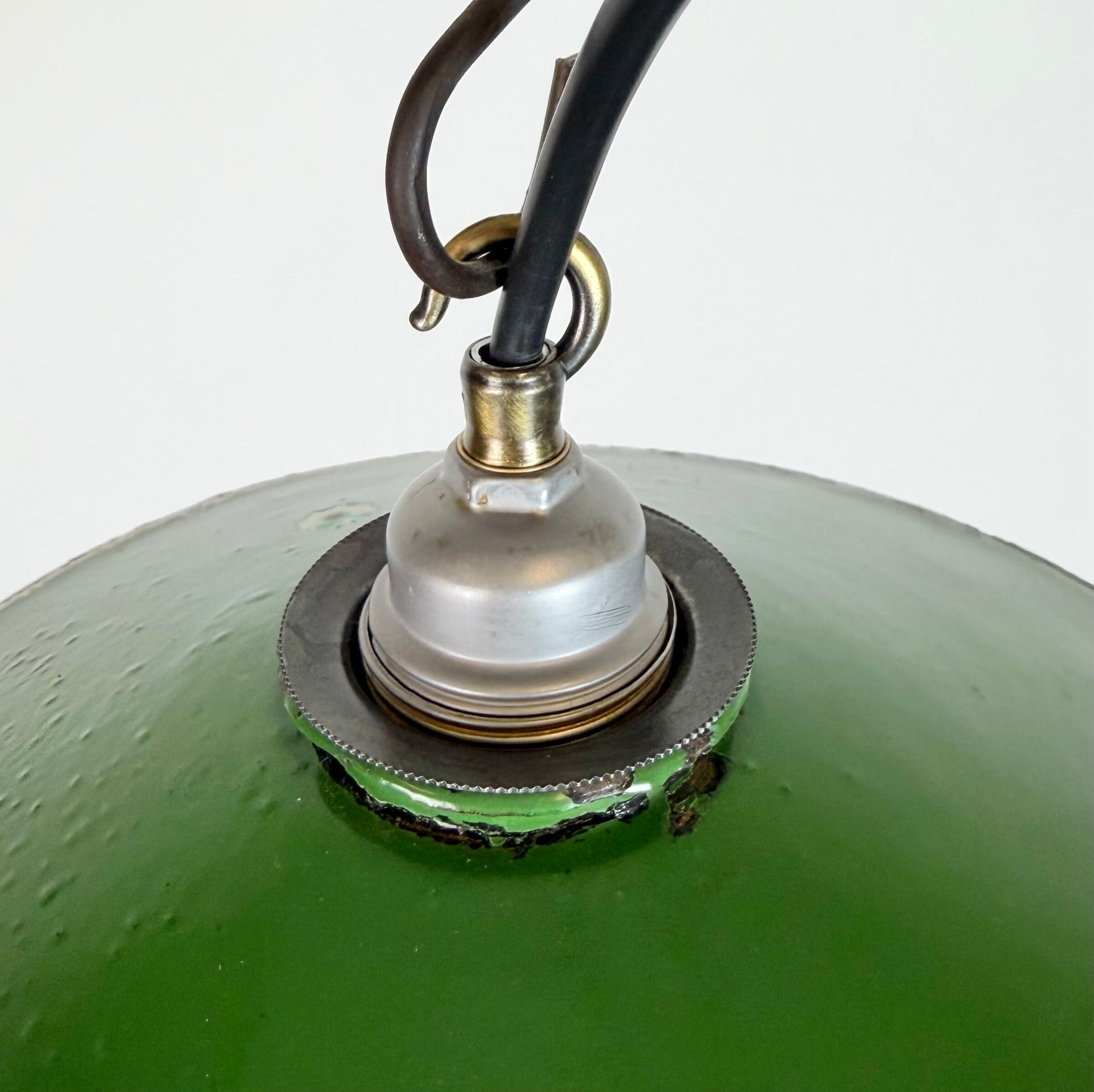 Industrial Green Enamel Light, 1950s