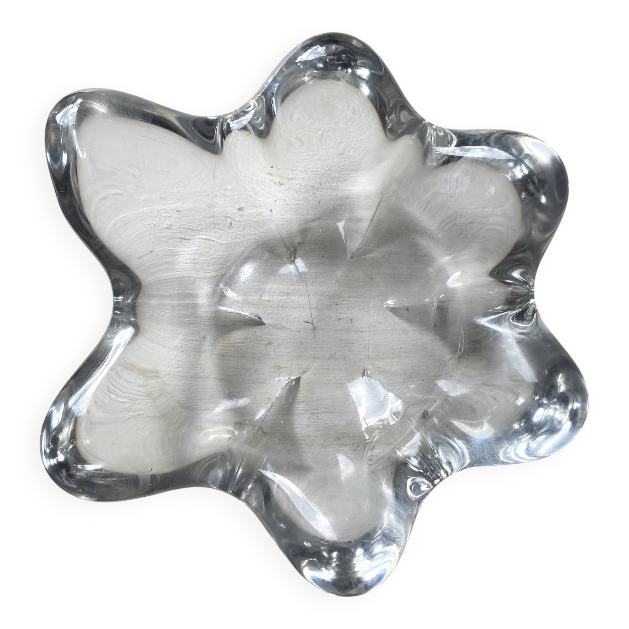 Vide poche , cendrier en verre en cristal forme d'étoile