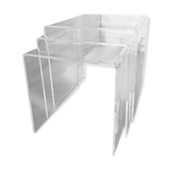 Ensemble tables gigogne Mimi vintage en plexiglas