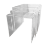 Vintage Mimi pull-out tables set in plexiglass
