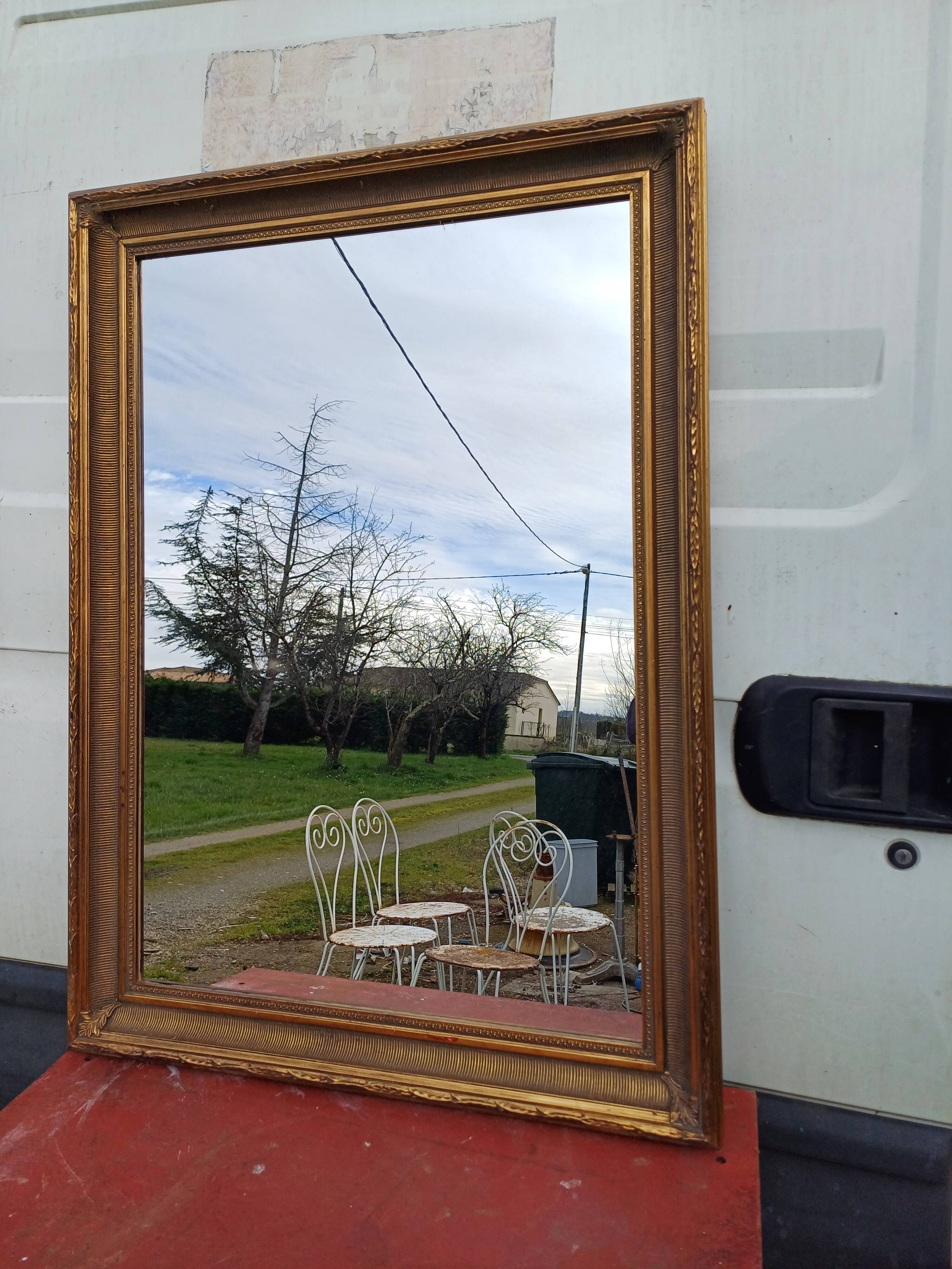 Wood and Gilded Stuk Mirror, early 20th century