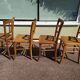Lot de 4 chaises de bistrot ou de ferme en bois anciennes