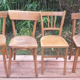 Lot of ten mismatched bistro chairs