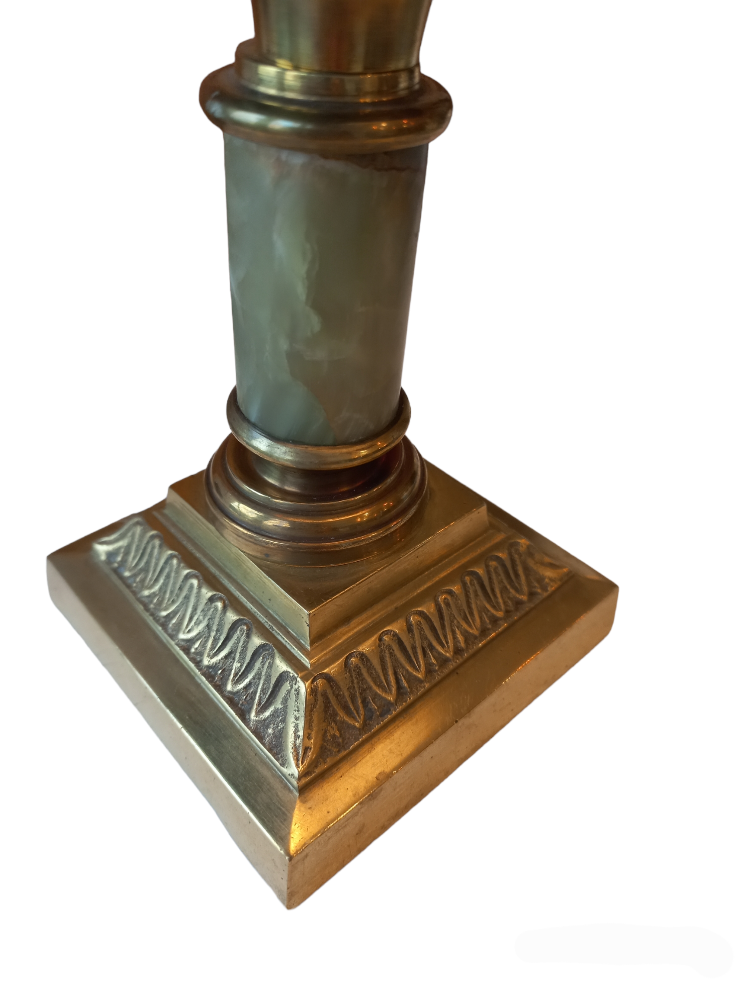 Crystal lamp and green marble