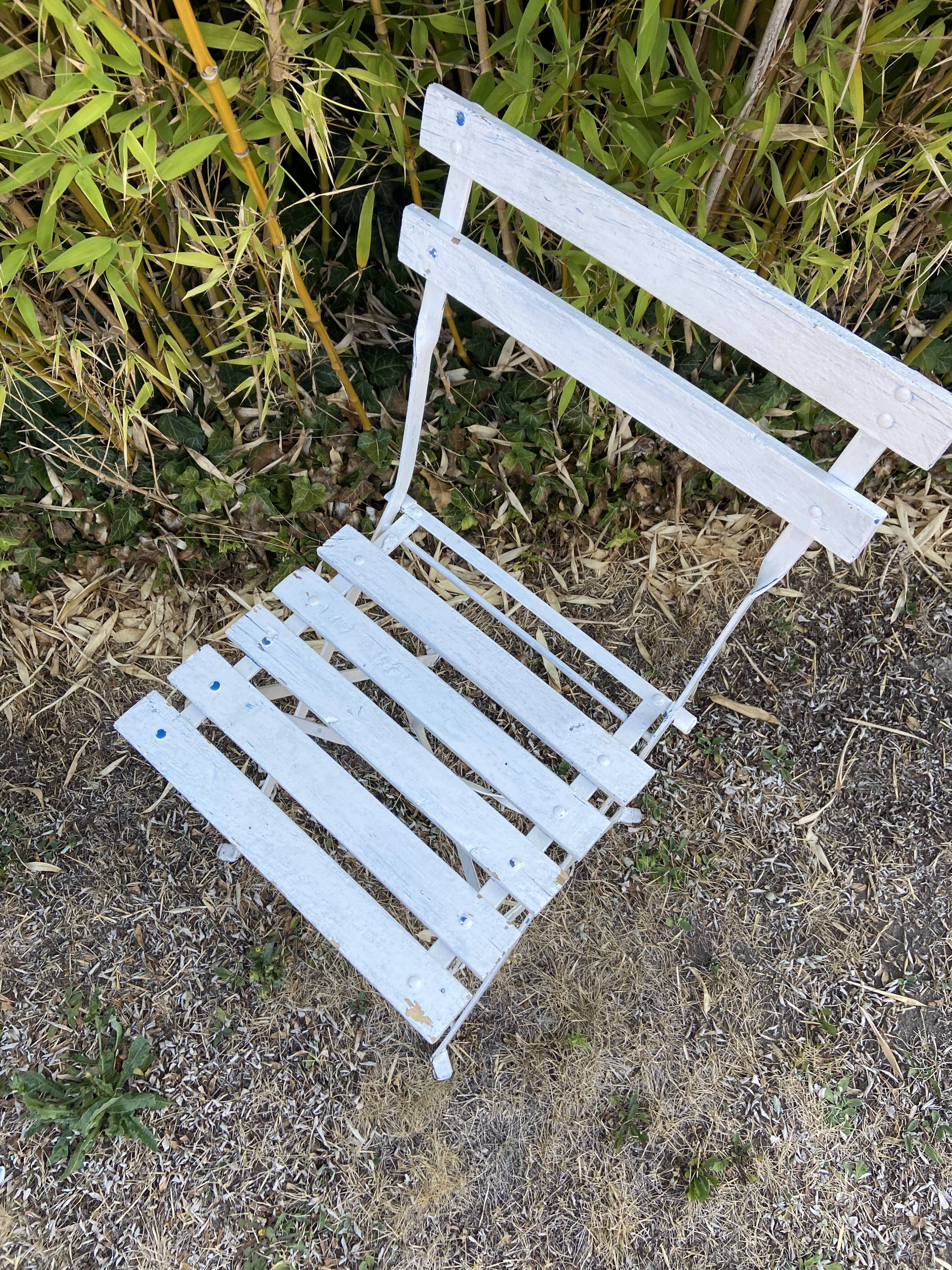 2 Folding metal bistro chairs for brasserie, beer, café, terrace, Brasserie