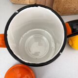 Orange enamelled coffee maker