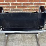 Set of 4 design cantilever chairs black and chrome design made in Italy