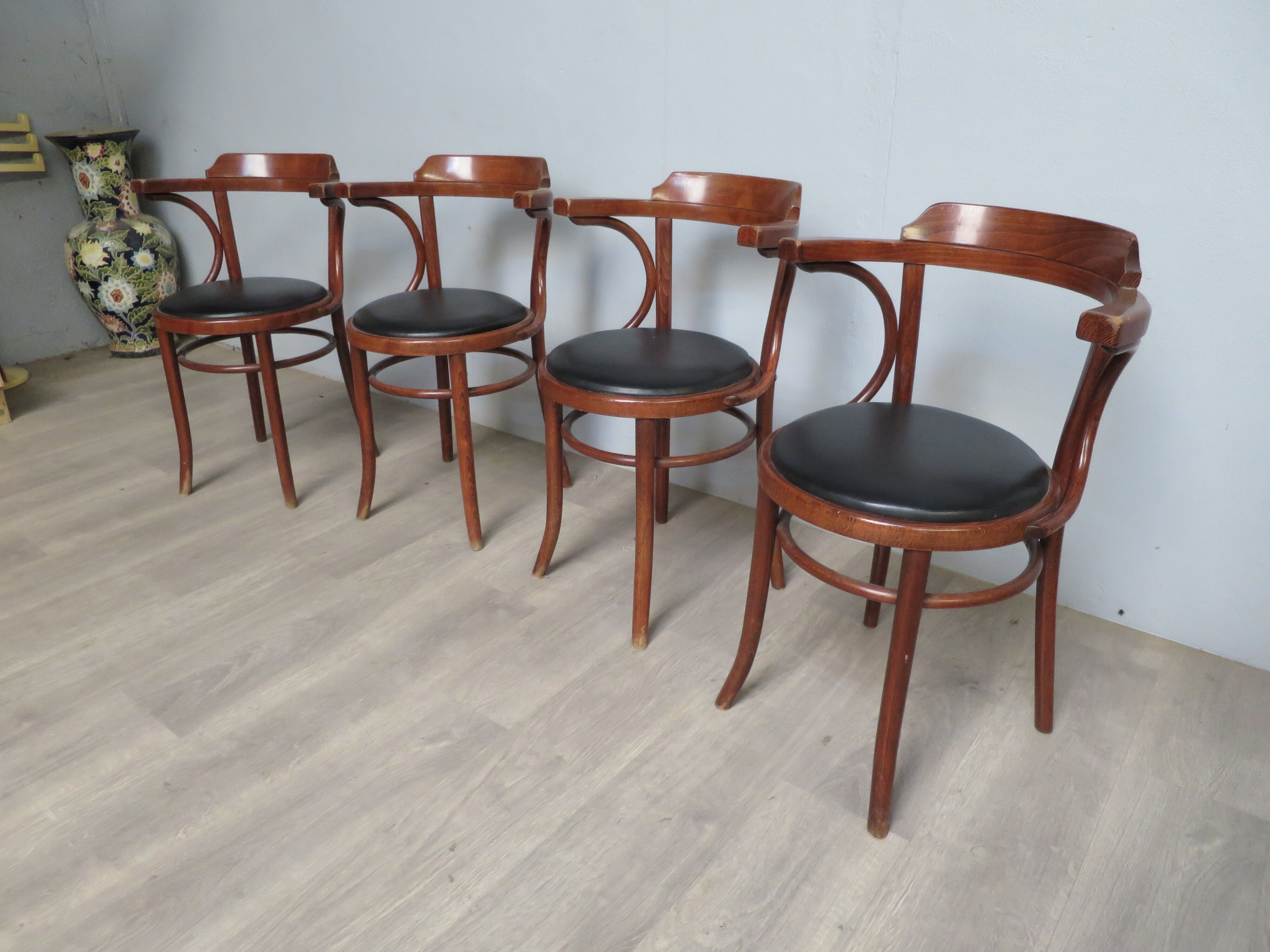 4 vintage bistro armchairs
