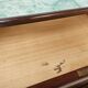 Vintage six-drawer oak chest of drawers with glass top, 1960
