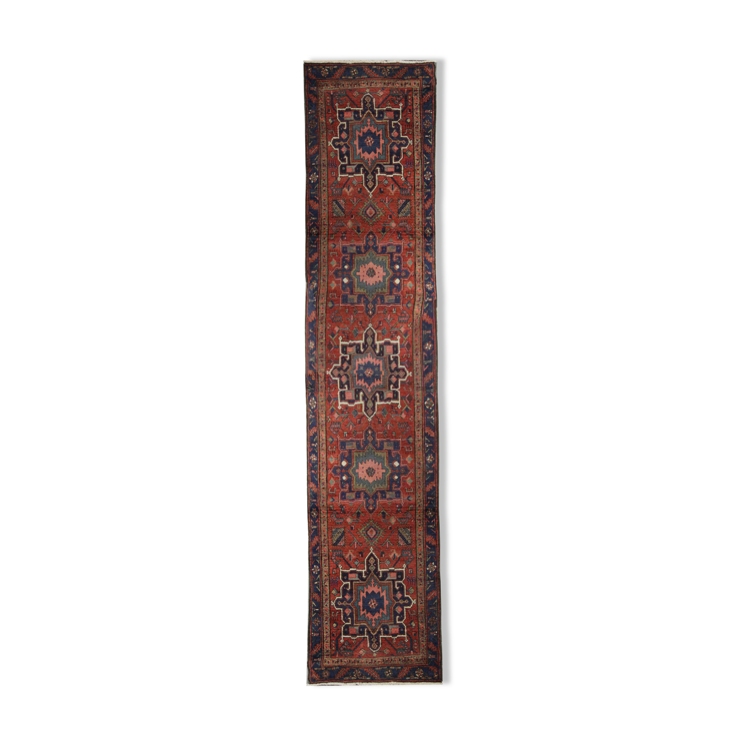 Antique Persian Karaje runner rug, Long Tribal Wool Oriental Rug- 87x405cm