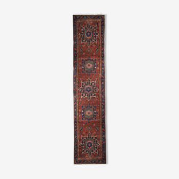 Antique Persian Karaje runner rug, Long Tribal Wool Oriental Rug- 87x405cm