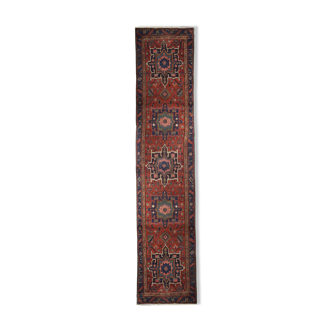 Antique Persian Karaje runner rug, Long Tribal Wool Oriental Rug- 87x405cm