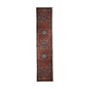 Antique Persian Karaje runner rug, Long Tribal Wool Oriental Rug- 87x405cm