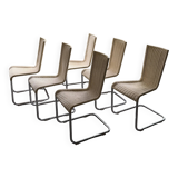 Set of 6 Tecta WK 724 Cantilever Chairs in Metal and Cream Wicker – 1980s
