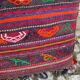 Burgundy wool Persian kilim pouf