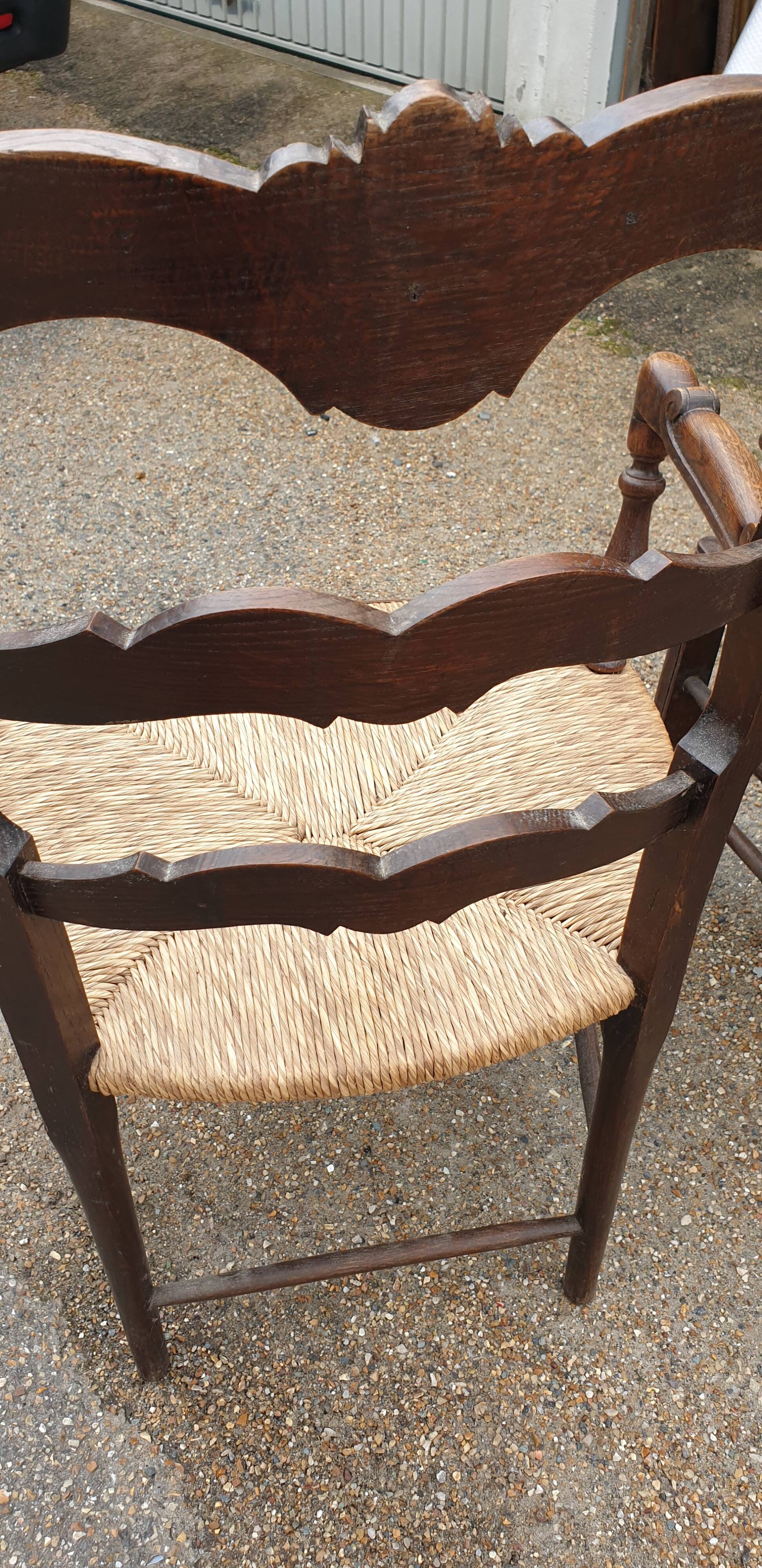 Pair of rustic Provençal armchairs