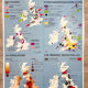 Carte scolaire vintage les îiles britanniques mdi année 1982